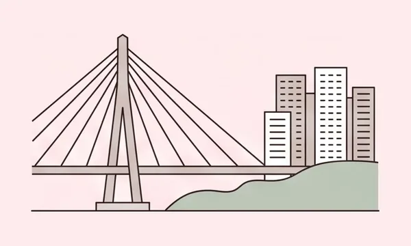 인천 지역 랜드마크 일러스트
